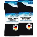 MEDOLY Diabetikersocken mit 97% Baumwolle, ohne Bund (6 Paar) ohne störende Naht schwarz 43/46