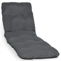 Beautissu Auflage Sonnenliege Deckchair Liegenauflage 190x60 cm Flair RL – 8 cm Dickes Polster für Sonnenliege Liegestuhl Auflage für Gartenmöbel Graphitgrau