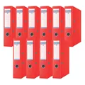 Premium Ordner Breit 10er Pack/DIN A4 / 7,5 cm / 10 Stück/Rot/Kunststoffbezug...