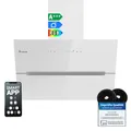 KKT KOLBE Dunstabzugshaube 60 cm | 782 cbm/h Umluft Abluft | Kopffrei | Wandhaube | Weiß Glas | Smart WiFi App WLAN | RGBW-LED-Beleuchtung | ECCO6005WM