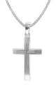 HerrenHalskette mit Kreuz 925 Silber 31x19 mm Kreuz Kette 50 cm Silber 925, m...