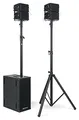 Pronomic V-Array Compact Set - Aktives PA-System mit 640 Watt (RMS) - Geeignet bis ca. 100 Zuhörer - 1x Subwoofer mit 2X 8 Lautsprecher - 4X Topteil mit je 4" Lautsprecher + Hochtöner