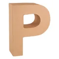 Glorex 6 2029 116 - Papp - Buchstabe P, Buchstabe aus brauner Pappe, ca. 17,5 X 5,5 cm groß, zum bemalen und bekleben, für Serviettentechnik und Décopatch, ideal als Dekoration