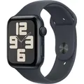Apple Watch SE (2024) 44 mm Midnight Sportarmband M/L - Schwarz