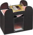 Relaxdays 10021345 Automatischer Kartenmischer 6 Decks batteriebetriebener Poker