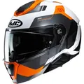 HJC i91 Carst Klapphelm, schwarz-weiss-orange, Größe XS 54 55 für Männer