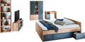 arthur berndt Jugendzimmer-Set Alessio, Anthrazit mit Artisan Eiche Dekor, viel Stauraum, (Set, 6-tlg., Kleiderschrank, Bett mit Schubkasten, Schreibtisch, Bücherregal etc), mit Melamin-Oberfläche, Made in Germany