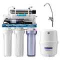 Naturewater 6 Stufen Umkehrosmose 180 L/Tag, RO Omsoseanlage mit UV Klärer und Druckerhöhungspumpe für sauberes Trinkwasser