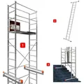 ALTEC Aluminium Fahrgerüst AluCombine® 3.0, Alu Fahrgerüst mit 2 Bockrollen & Wandanker, maximale Arbeitshöhe 7 Meter 400 cm