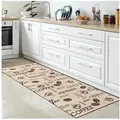 Carpetia Küchenläufer Küchenteppich Modern, rechteckig, Höhe: 5 mm, rutschhemmender Rücken, pflegeleicht, robust beige|braun 80 cm x 250 cm x 5 mm
