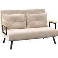 HOMCOM Schlafsofa mit Rückenkissen Stahl Polyester Beige 102L x 73B x 81H cm