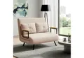 HOMCOM Schlafsofa Relaxsessel mit Bettfunktion, Klappsofa mit Samtoptik, Polstersofa 1 Teile, mit Verstellbarer Rückenlehne, Beige, 102 x 73 x 81 cm
