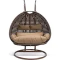 HOME DELUXE - Hängesessel TWIN Braun - 145 x 74 x 126 cm - Braun