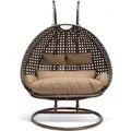 HOME DELUXE Polyrattan Hängesessel TWIN (Braun)