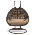 HOME DELUXE Hängesessel Polyrattan Hängesessel TWIN (inkl. Gestell, Korb, Sitzauflage, Montagezubehör, 4-St., Komplettset), Hängestuhl