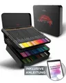LIEBERGE Buntstift Premium Set 72 Farben in Metallschatulle, (Set, 72-tlg., 72 Buntstifte in Metallschatulle), 72 intensive abgestimmte Farben, weiche bruchsichere Mine