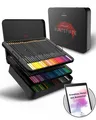 Premium Buntstifte Set in Metallschatulle – 72 Farben – hochpigmentierte Colo...
