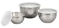 LE CREUSET 3-teiliges Rührschüsselset aus Edelstahl mit Deckel, 41901000010000