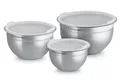 LE CREUSET Rührschüssel Rührschüsselset mit Deckel, Edelstahl, 3-teilig, Ø 19/23/27cm, 41901000010000