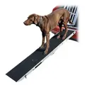 Petigi Hunderampe Einstiegshilfe Hunderampe Alu Hundetreppe Klappbar Rampe 122 - 244 cm schwarz|silberfarben 38 cm x 155 cm x 5 cm