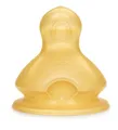 NUK 10120014 First Choice+ Latex Trinksauger, für ein natürliches Trinkgefühl, kiefergerechte Form, Größe 1, 0 6 Monate, M für Milch, 2 Stück