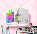 Bastelset DIY Lampenschirm -KL32- Lampenschirm bemalen ✓ 16-teiliger Bausatz ✓ Kinderlampe selbst gestalten ✓ Bastellampe für Kinder als Deckenlampe oder Stehlampe – Kinderzimmer-Lampe selber Machen