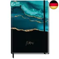 Notizbuch A5+ kariert mit Gummiband [Shiny Teal] von Trendstuff by Häfft | 156