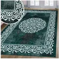 OTTO home Teppich Dafna, rechteckig, Höhe: 9 mm, Orient-Optik, Vintage Design, Kurzflor, pflegeleicht, dezenter Glanz grün 160 cm x 230 cm x 9 mm