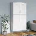 vidaXL Kleiderschrank Weiß 90x50x180 cm Stahl