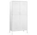vidaXL Kleiderschrank Mehrzweckschrank Weiß 90x50x180 cm Stahl