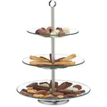 Relaxdays Etagere, Transparent, Glas, Metall, 40 cm, Tischkultur & Servieren, Etageren