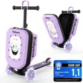 Kidiyana Scooter Kinderkoffer mit Roller & LED-Rädern ab 2 Jahren