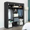 Boxxx Stoffschrank, Schwarz, Metall, Kunststoff, Textil, 9 Fächer, 150x175x45 cm, Typenauswahl, Schlafzimmer, Kleiderschränke, Stoffschrank