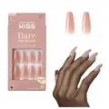 KISS Bare-But-Better Press On Nägel - "Nude Glow" coral nude lang Mandel Coffin Form - Natürlicher TruNude Look in Salonqualität ohne Absplittern - DIY glue on