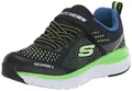 Skechers Jungen Ultra Groove Aquasonik Sneaker, marineblaues Textil/schwarzer Rand, 45 EU