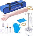 VEVOR Phlebotomie-Kit, IV Übungsarm Übungssätze, Phlebotomie-Arm-Praxis-Kit 560 x 130 x 70 mm, Trainingsarm für Intravenöse Injektion Inkl. IV-Ständer, Infusionsschlauch, Aderpresse usw.