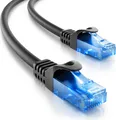 deleyCON 25m CAT.6 Ethernet Gigabit Lan Netzwerkkabel RJ45 CAT6 Kabel Patchkabel Kompatibel zu CAT.5 CAT.5e CAT.6a Cat.7 - Schwarz