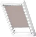 Verdunklungsrollo DKL 4580SWL, Farbe hell taupe, VELUX, verdunkelnd, ohne Bohren, in Führungsschienen, VELUX »Pick & Click!«, weiße Führungsschienen & Griffleiste
