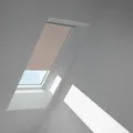 VELUX Verdunkelungsrollo Helltaupe 4580, M12, GGU,Manuell,VELUX,weiße Schiene