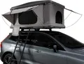 Hartschalen Autodachzelt Dachzelt Box für 2-3 Personen Grau ABS 3-15 Sekunden Pop-Up 3000mm Wasserdicht Auto PKW Outdoor Camping Leiter 5,5cm Matratze Stiefeltaschen GRATIS Netz & Solar Taschenlampe