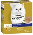 Gold Feine Pastete Katzenfutter nass, SortenMix, 12er Pack 12 x 8 Dosen à 85g