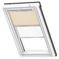 VELUX Verdunkelung Plus DFD Manuell Uni Beige/Weiß 4556, PK06, GGU,Manuell,VELUX,weiße Schiene