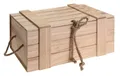 Meinposten Holzkiste Trudi Kiste mit Deckel geflammt vintage alt Truhe Natur Box Weinkiste