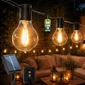 Lumiled Solar Lichterkette für Außen 10,7M 30x A60 LED Lampen Dekorative Glühbirnen IP44 Wetterfest 8 Leuchtmodi Warmweiß 2700K Beleuchtung Garten Terrasse Balkon Party Deko Kugeln Solarleuchte