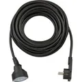 Verlängerungskabel, 1x Winkel-Flachstecker schwarz, 10 Meter
