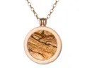 Morella Kette mit Anhänger Halskette gold mit Chakra Scheibe 33 mm (2-tlg), Goldene Kette inkl. austauschbarem Coin, Edelstein-Coin, im Samtbeutel
