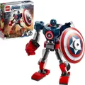 LEGO 76168 Marvel Avengers Captain America Mech Set, Actionfigur für Jungen und Mädchen ab 7 Jahren - Silber