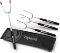 Tapirus 4 Ausziehbare Camping-Sticks zum Marshmallow-Braten, langlebige Edelstahl-Ausrüstung, Grillspieße mit isolierten Griffen, Teleskop-Gabeln, Utensilien für Smores, Hot Dogs & Shish-Kebabs