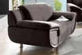 Sessel TRENDMANUFAKTUR "Rondo, Breite 121 cm, breite Armlehnen, Füße chromfarben", braun, B:121cm H:85cm T:94cm