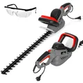 LEHMANN Elektro-Heckenschere, 61 cm Messerlänge, 20 mm Schnittstärke, maximale Leistung 1800 W, Anschlagschutz, ergonomischer Griff & Leicht 3,7 kg, Heckenschneider für Hecken und Sträucher, Grau